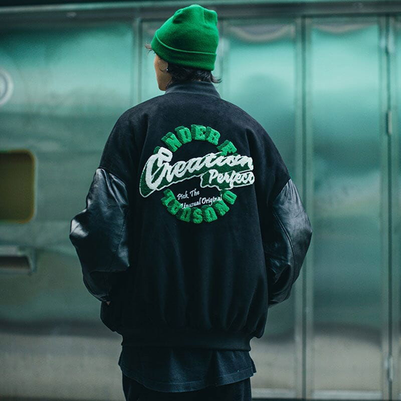 BASEBALL JACKET "CRÉATION" - Shyrz - streetwear - y2k - casual - vanilla 