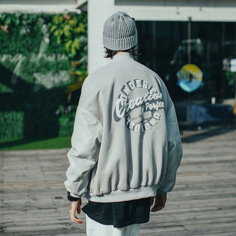 BASEBALL JACKET "CRÉATION" - Shyrz - streetwear - y2k - casual - vanilla 