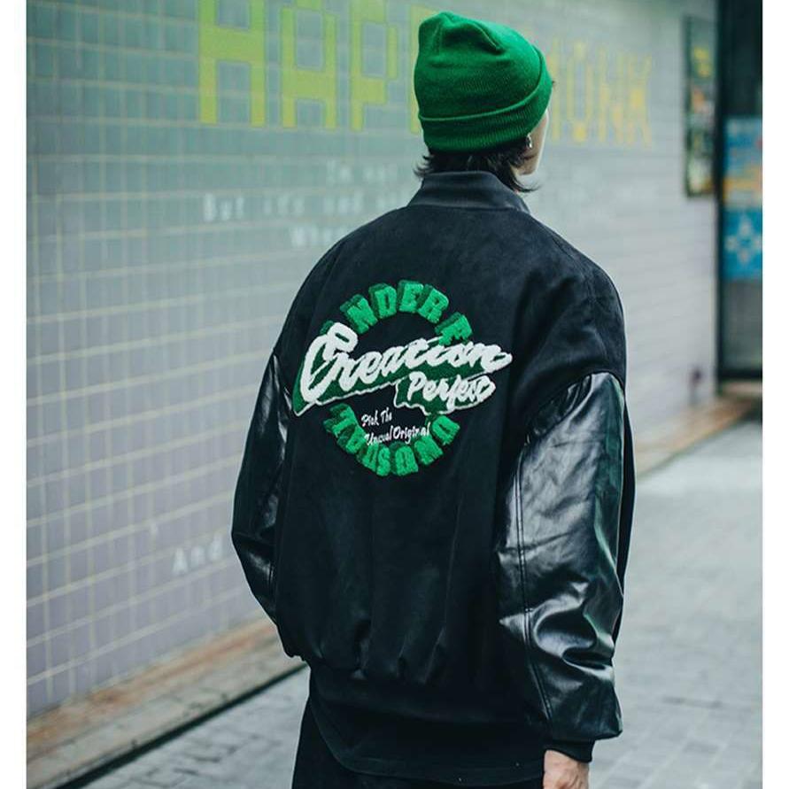 BASEBALL JACKET "CRÉATION" - Shyrz - streetwear - y2k - casual - vanilla 