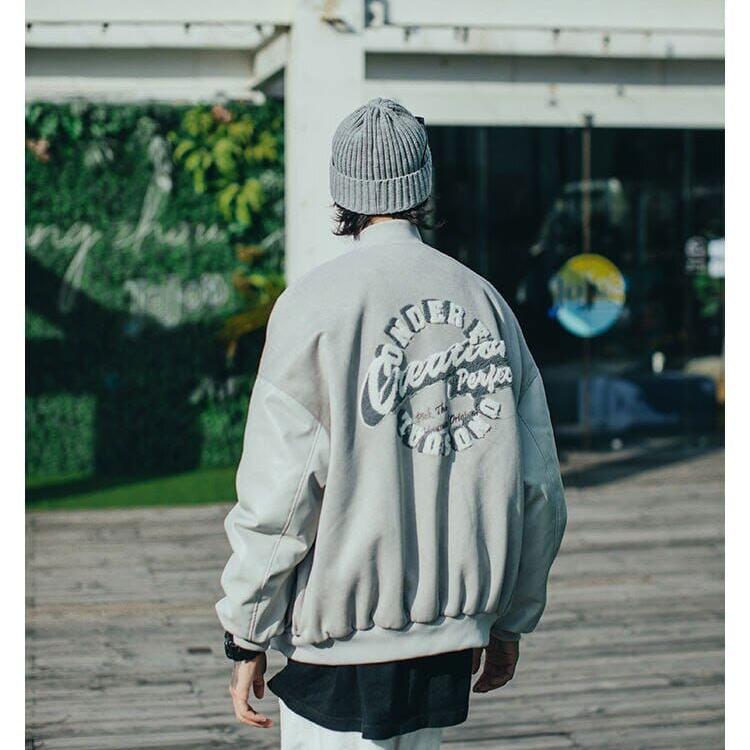 BASEBALL JACKET "CRÉATION" - Shyrz - streetwear - y2k - casual - vanilla 
