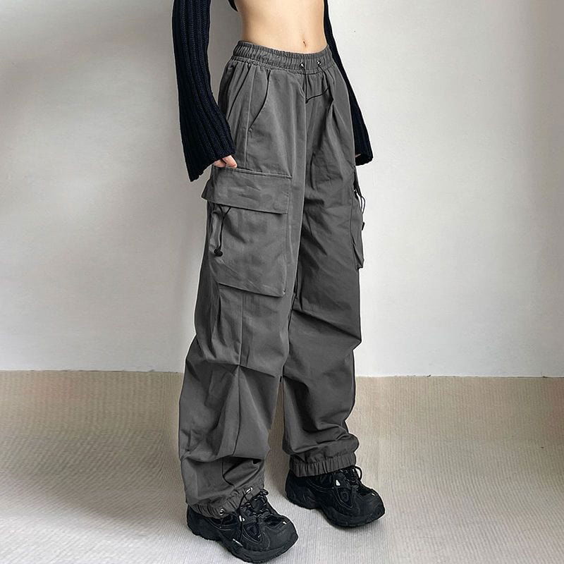 CARGO JOGGING TECH - Shyrz - streetwear - y2k - casual - vanilla 