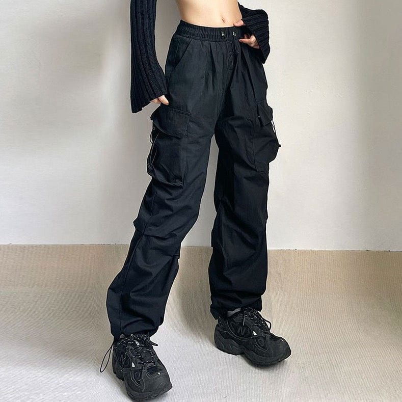 CARGO JOGGING TECH - Shyrz - streetwear - y2k - casual - vanilla 