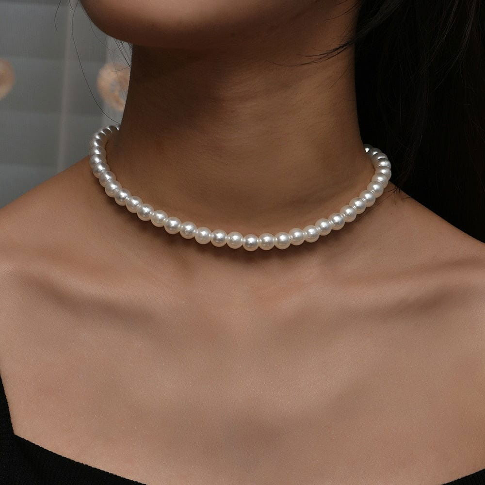 COLLIER PERLE FEMME - Shyrz - streetwear - y2k - casual - vanilla 