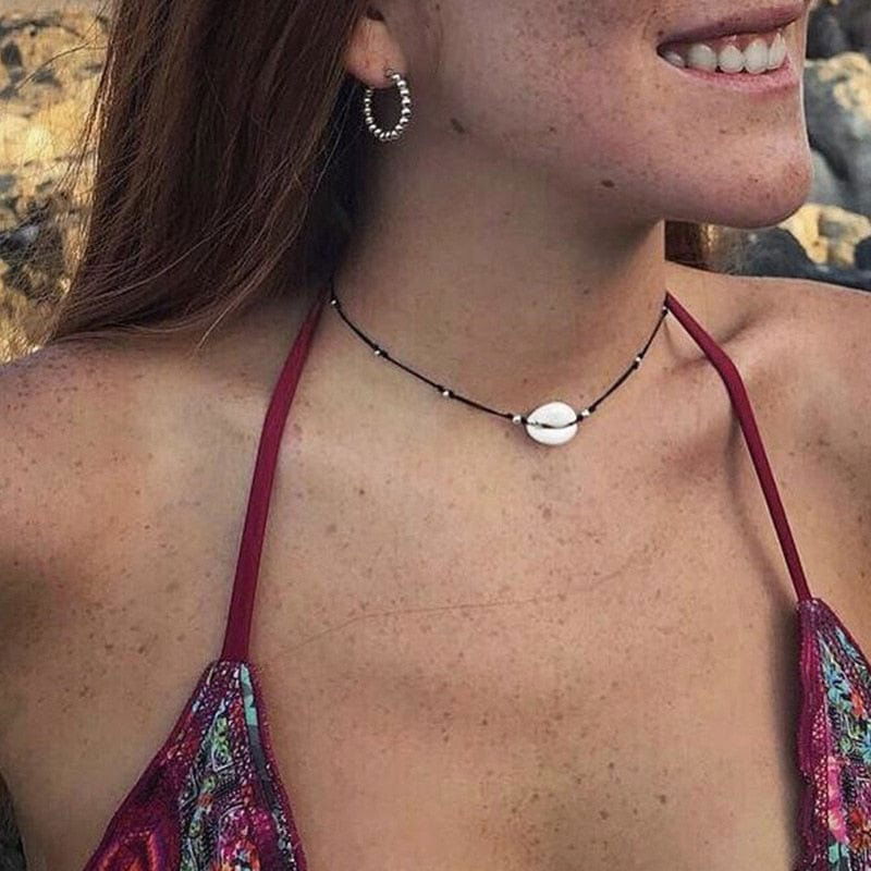 COLLIER RAS DE COU "BOHÈME" - Shyrz - streetwear - y2k - casual - vanilla 