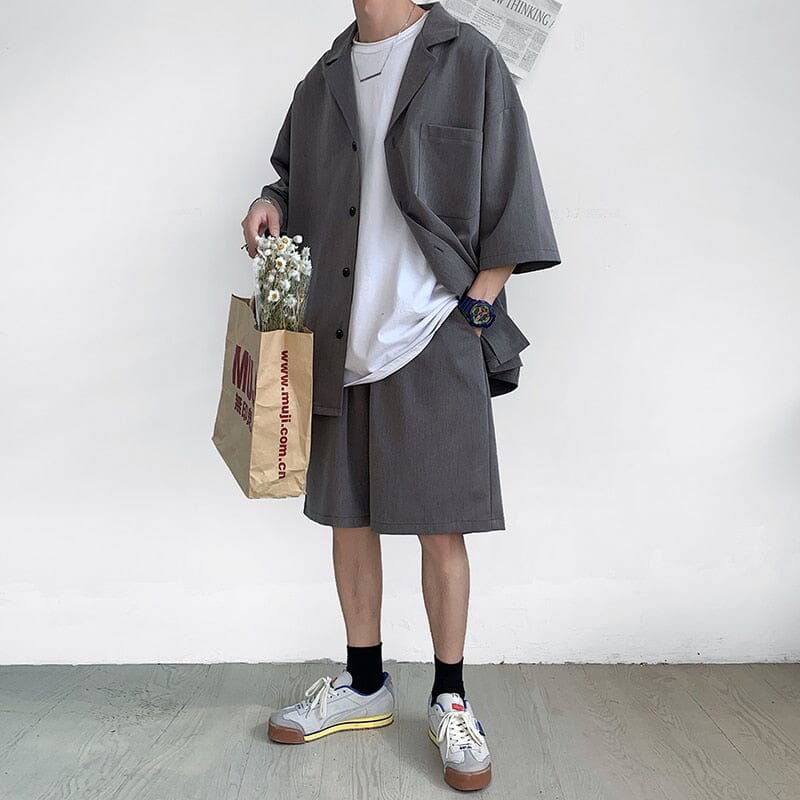 ENSEMBLE HOMME ÉTÉ - Shyrz - streetwear - y2k - casual - vanilla 
