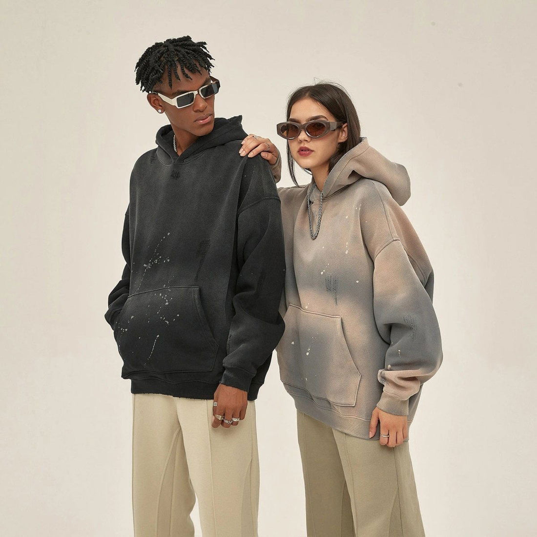HOODIE "BROKEN" - Shyrz - streetwear - y2k - casual - vanilla 