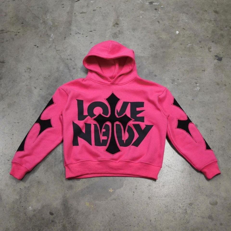 HOODIE "LOVENBDY" - Shyrz - streetwear - y2k - casual - vanilla 