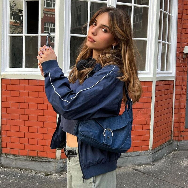 JACKET "LINES" - Shyrz - streetwear - y2k - casual - vanilla 