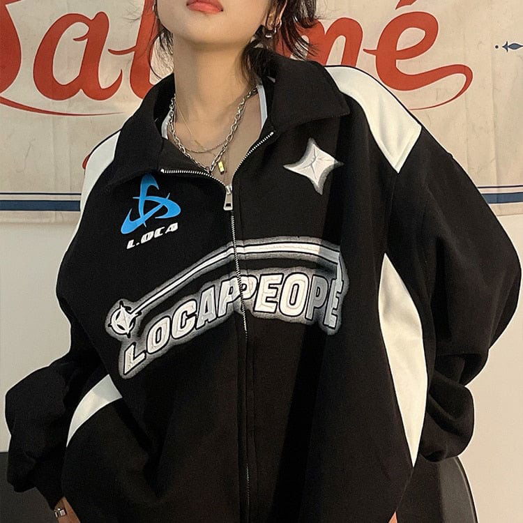 JACKET "LOCA" - Shyrz - streetwear - y2k - casual - vanilla 