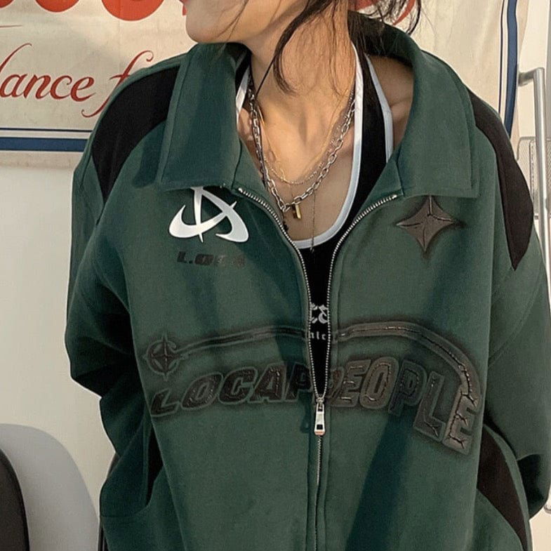 JACKET "LOCA" - Shyrz - streetwear - y2k - casual - vanilla 