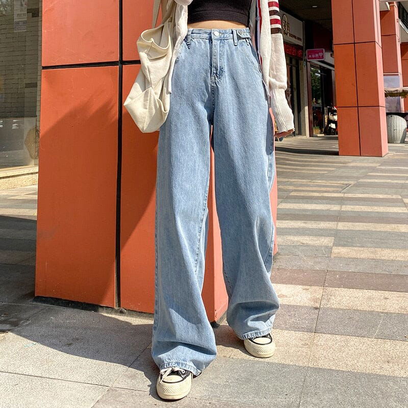JEAN FEMME BAGGY EXTRA LARGE - Shyrz - streetwear - y2k - casual - vanilla 