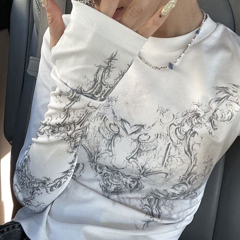 MANCHE LONGUE "FLUIDE" - Shyrz - streetwear - y2k - casual - vanilla 