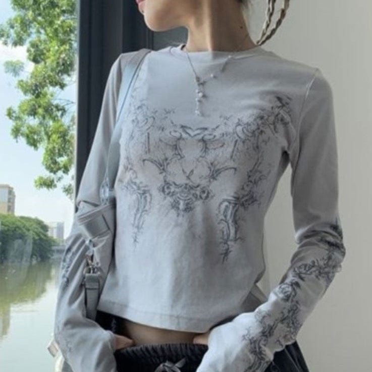 MANCHE LONGUE "FLUIDE" - Shyrz - streetwear - y2k - casual - vanilla 
