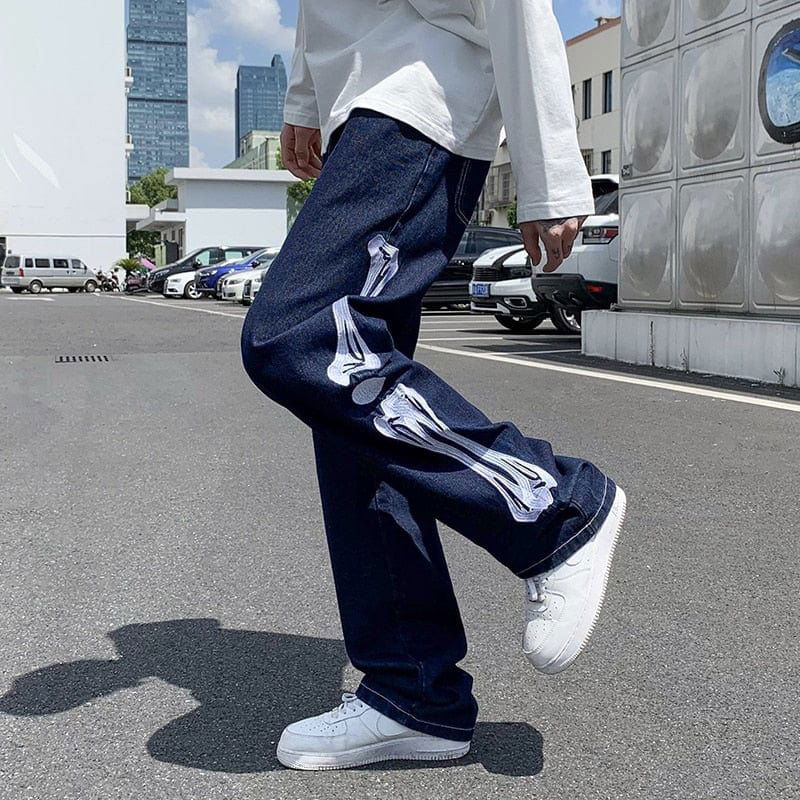 PANT "SKELETON" - Shyrz - streetwear - y2k - casual - vanilla 
