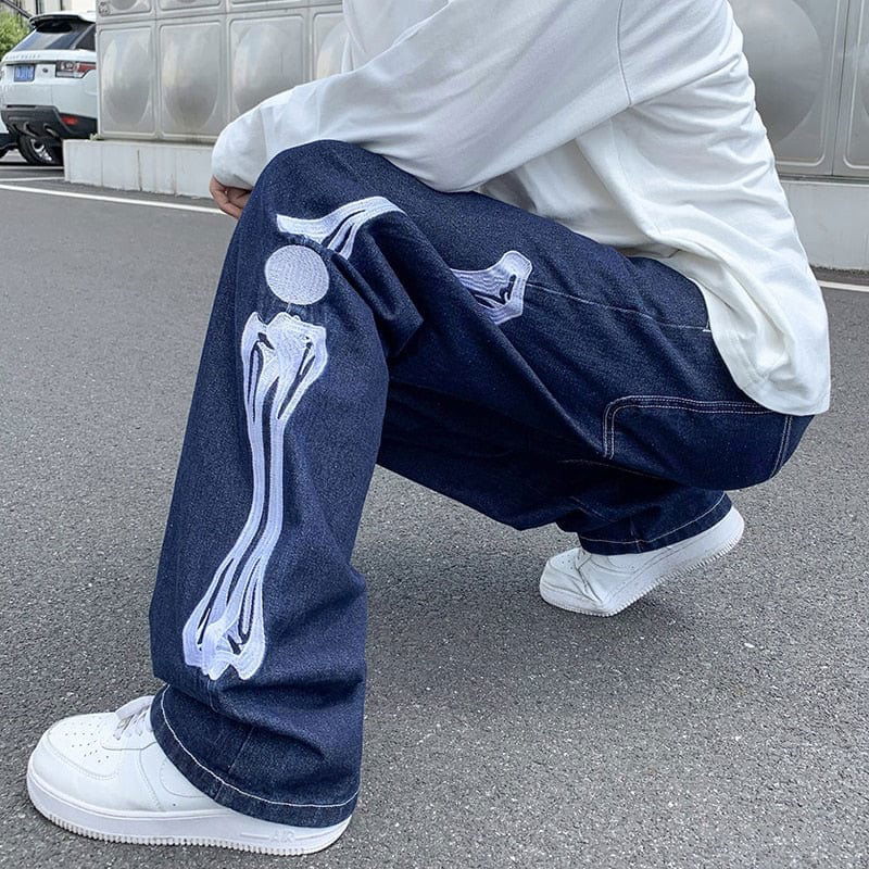 PANT "SKELETON" - Shyrz - streetwear - y2k - casual - vanilla 