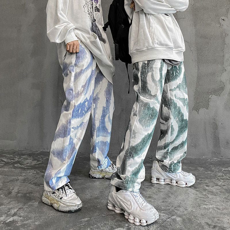 PANT "TIE & DYE" - Shyrz - streetwear - y2k - casual - vanilla 