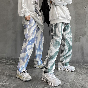 PANT "TIE & DYE" - Shyrz - streetwear - y2k - casual - vanilla 