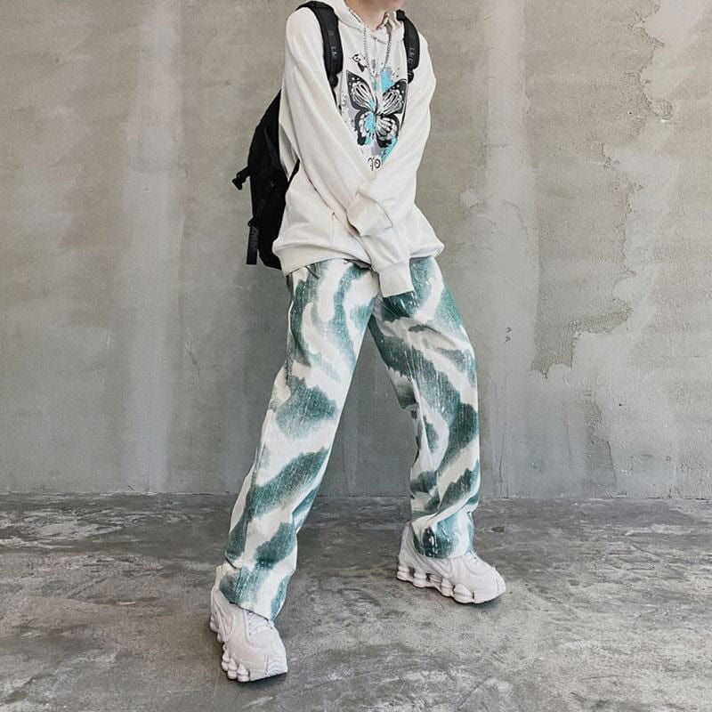 PANT "TIE & DYE" - Shyrz - streetwear - y2k - casual - vanilla 