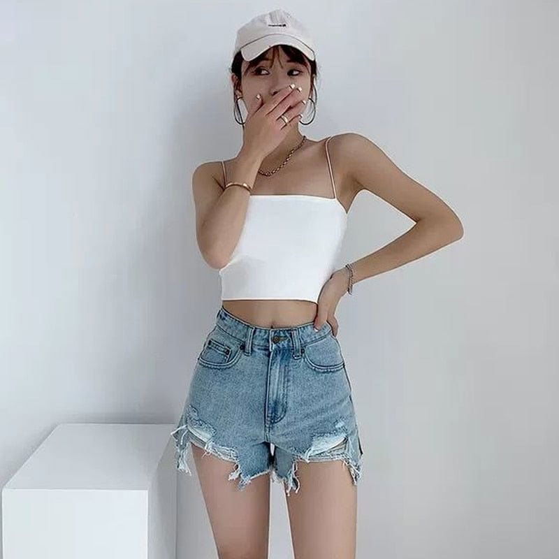 SHORT JEAN "SLASH" - Shyrz - streetwear - y2k - casual - vanilla 