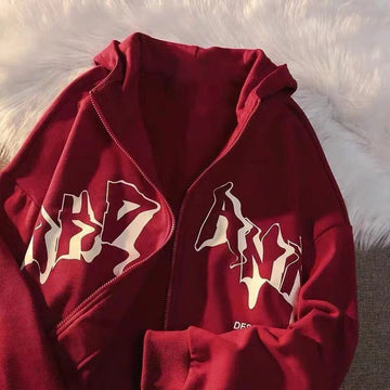 SWEAT ZIPPÉ "HARAJUKU" - Shyrz - streetwear - y2k - casual - vanilla 