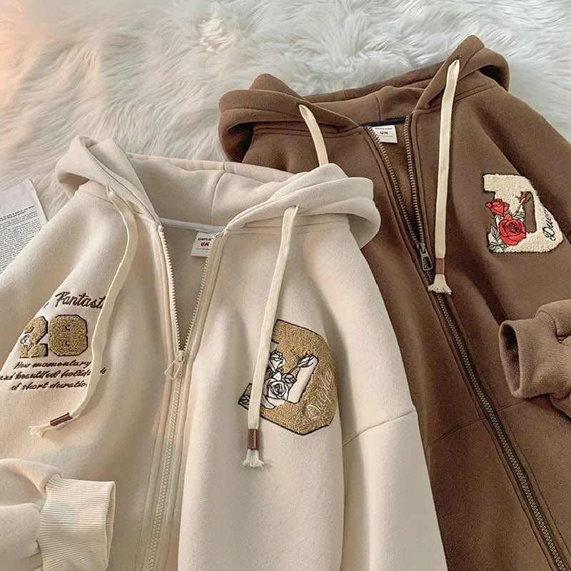 SWEAT ZIP "28" - Shyrz - streetwear - y2k - casual - vanilla 