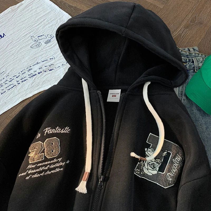 SWEAT ZIP "28" - Shyrz - streetwear - y2k - casual - vanilla 