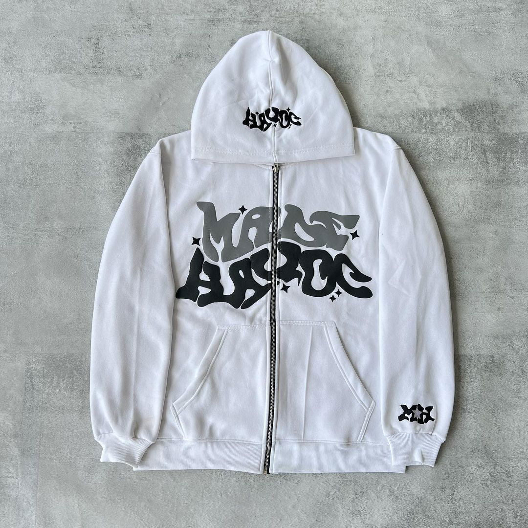 SWEAT ZIP "GRAPH" - Shyrz - streetwear - y2k - casual - vanilla 