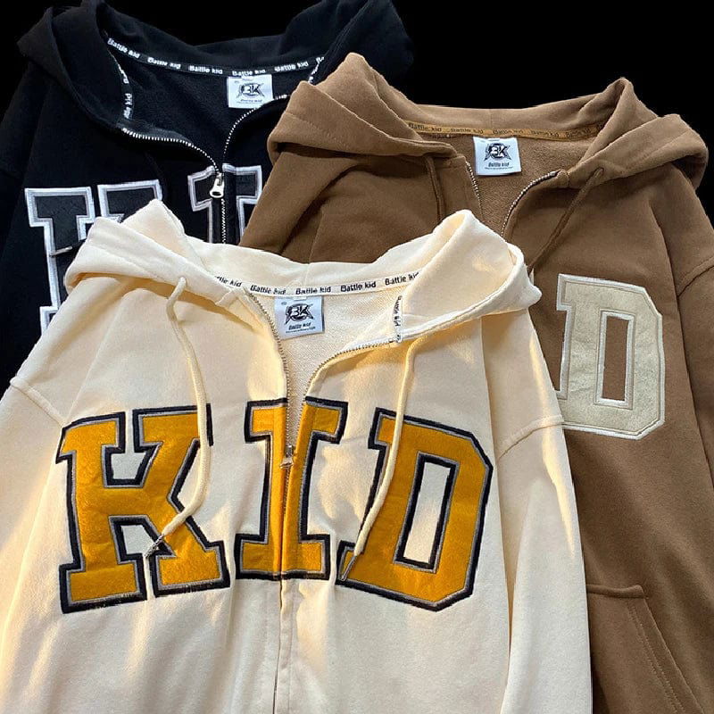 SWEAT ZIP "KID" - Shyrz - streetwear - y2k - casual - vanilla 