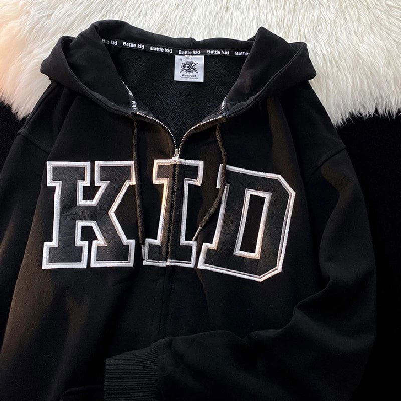 SWEAT ZIP "KID" - Shyrz - streetwear - y2k - casual - vanilla 