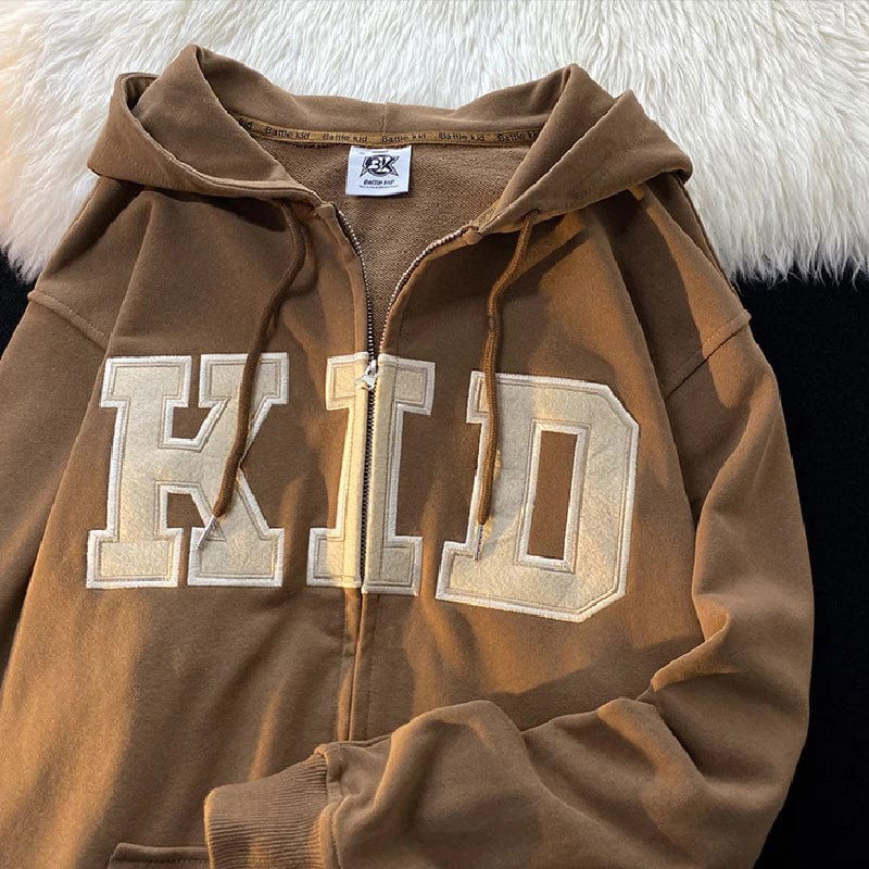SWEAT ZIP "KID" - Shyrz - streetwear - y2k - casual - vanilla 
