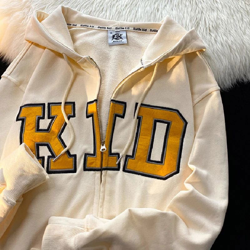 SWEAT ZIP "KID" - Shyrz - streetwear - y2k - casual - vanilla 
