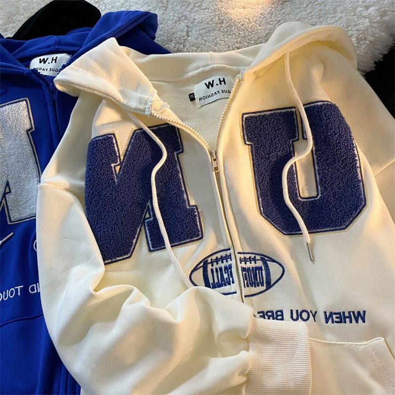 SWEAT ZIP "NU" - Shyrz - streetwear - y2k - casual - vanilla 
