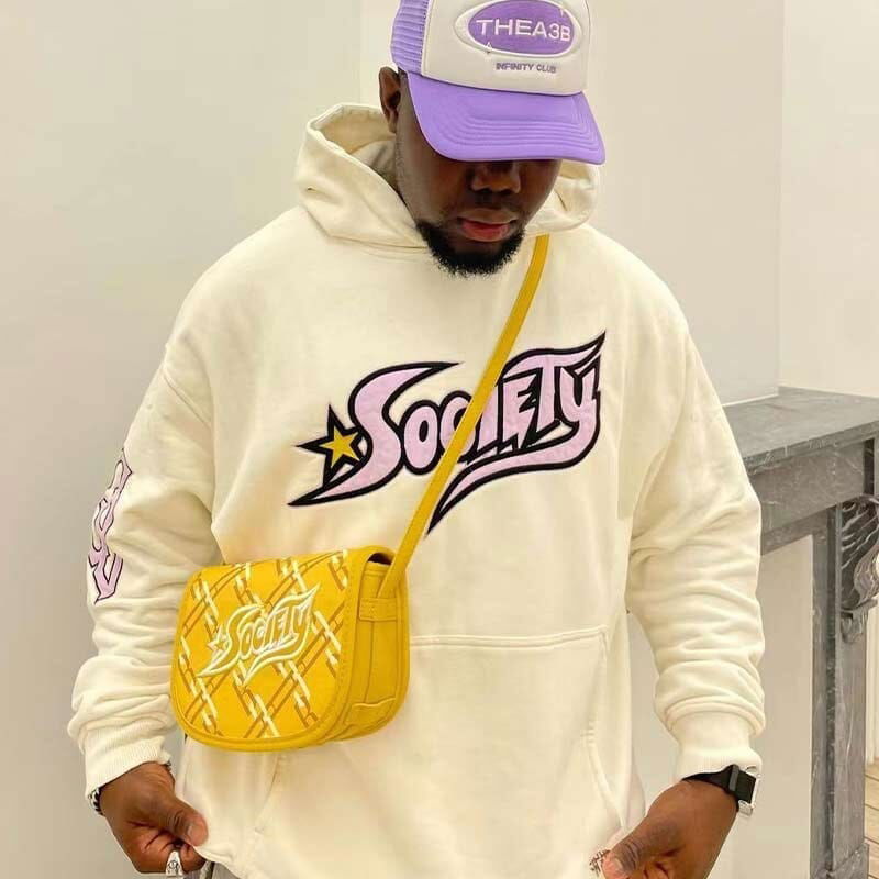 SWEAT ZIP "SOCIETY" - Shyrz - streetwear - y2k - casual - vanilla 