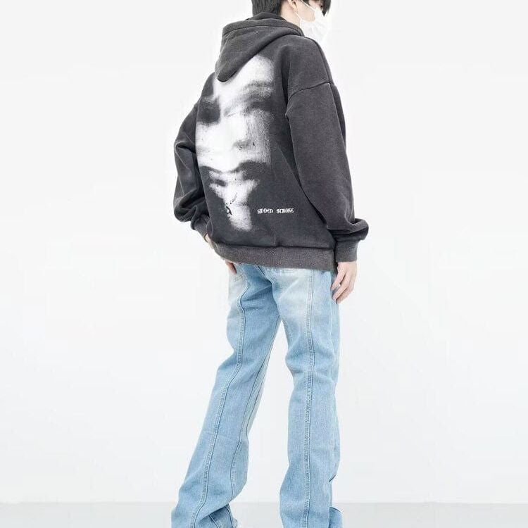 SWEAT ZIP "SPECTRALFACES" - Shyrz - streetwear - y2k - casual - vanilla 