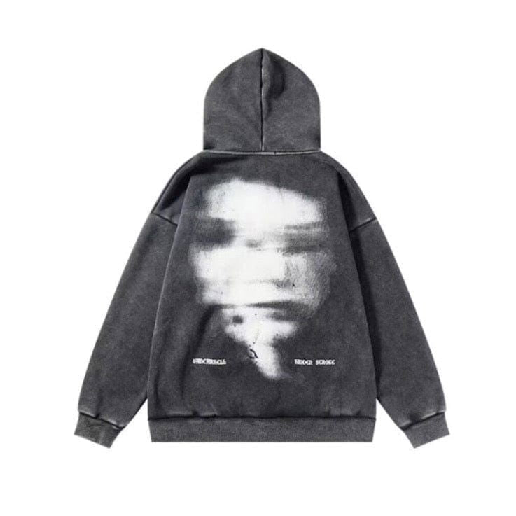 SWEAT ZIP "SPECTRALFACES" - Shyrz - streetwear - y2k - casual - vanilla 