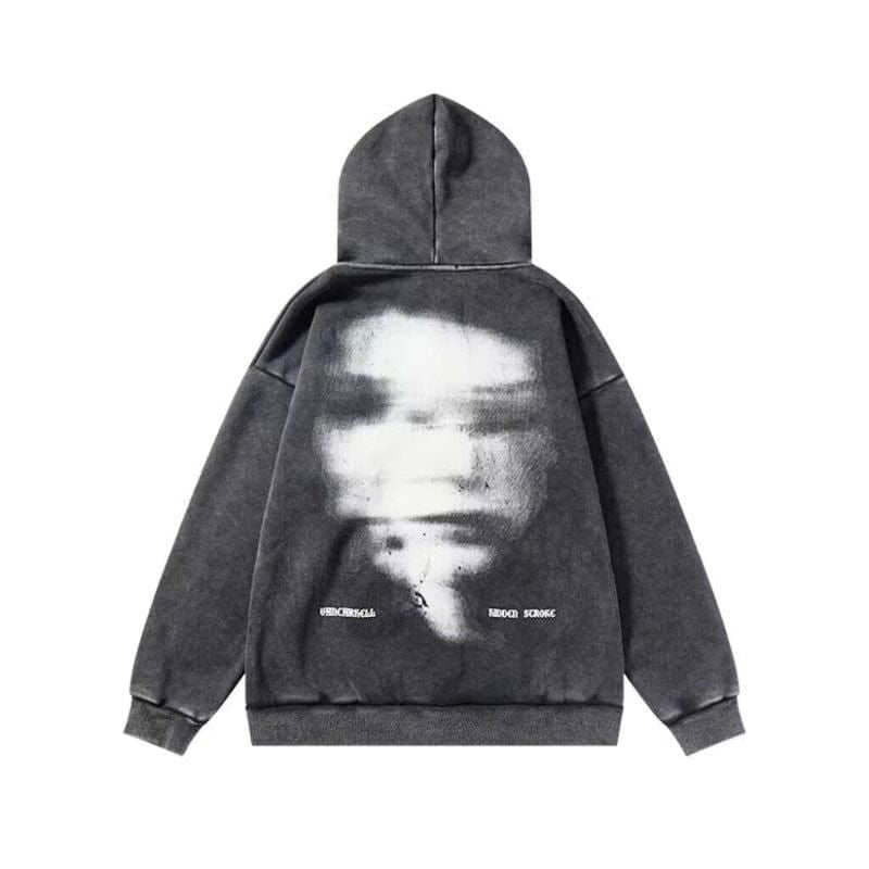 SWEAT ZIP "SPECTRALFACES" - Shyrz - streetwear - y2k - casual - vanilla 