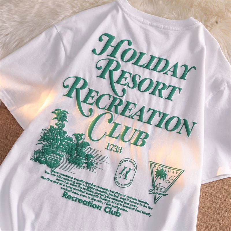 T-SHIRT "HOLIDAY" - Shyrz - streetwear - y2k - casual - vanilla 
