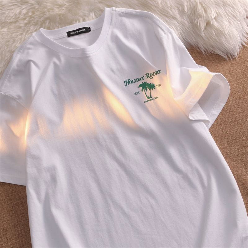 T-SHIRT "HOLIDAY" - Shyrz - streetwear - y2k - casual - vanilla 