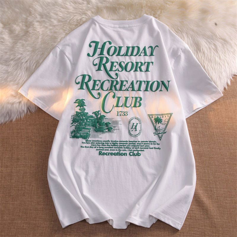 T-SHIRT "HOLIDAY" - Shyrz - streetwear - y2k - casual - vanilla 